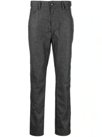Flannel Logo-Patch Grey Trousers
