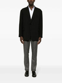 Flannel Logo-Patch Grey Trousers