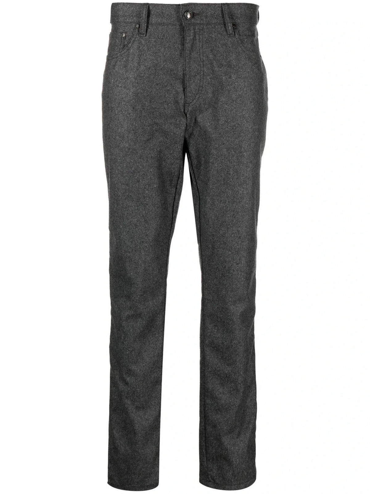 Flannel Logo-Patch Grey Trousers