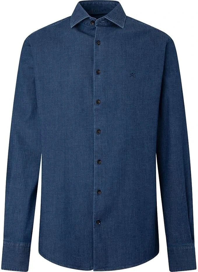 Dark Stretch Denim Blue Shirt