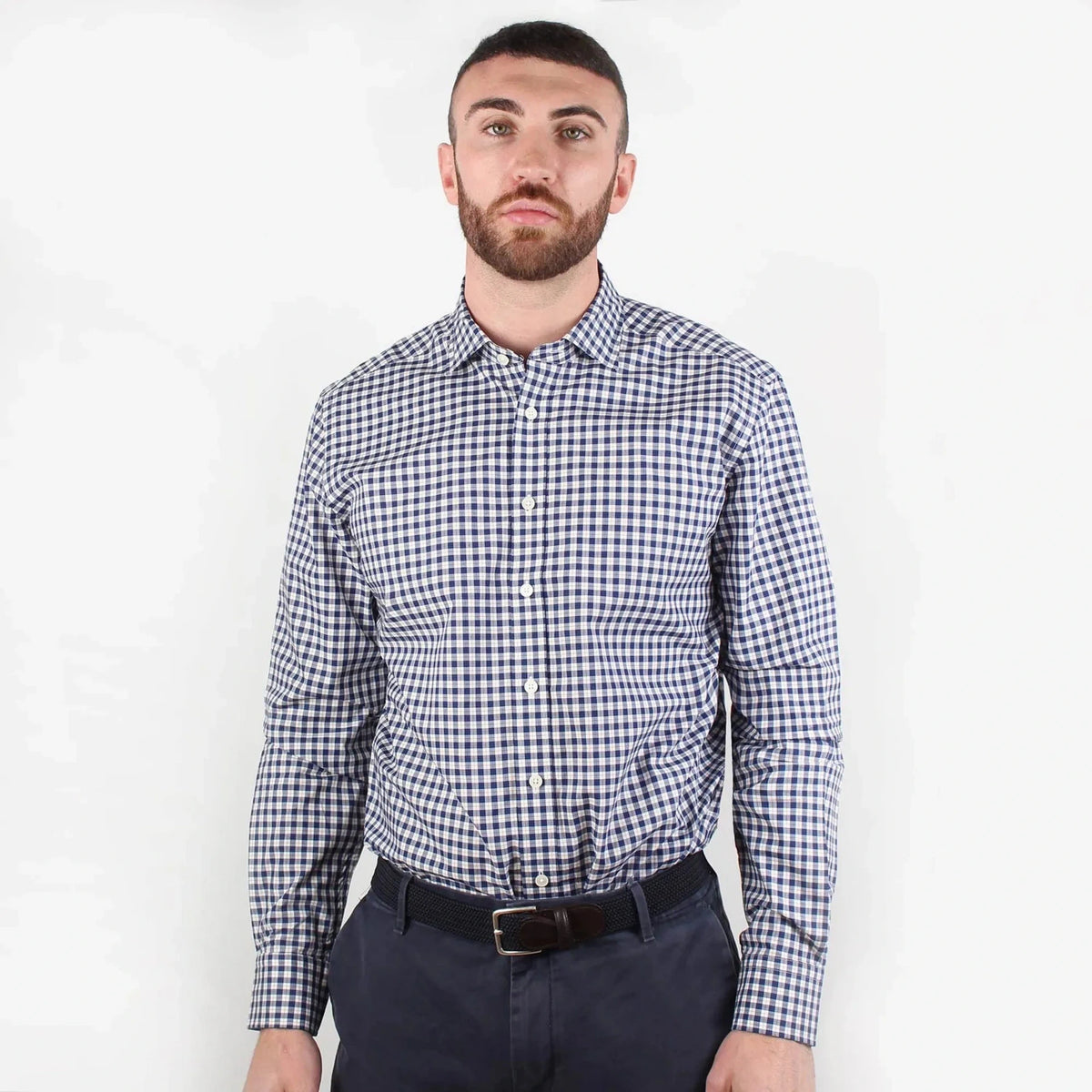 Two Colour Poplin Blue/Yellow Shirt