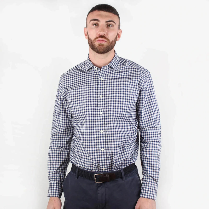 Two Colour Poplin Blue/Yellow Shirt