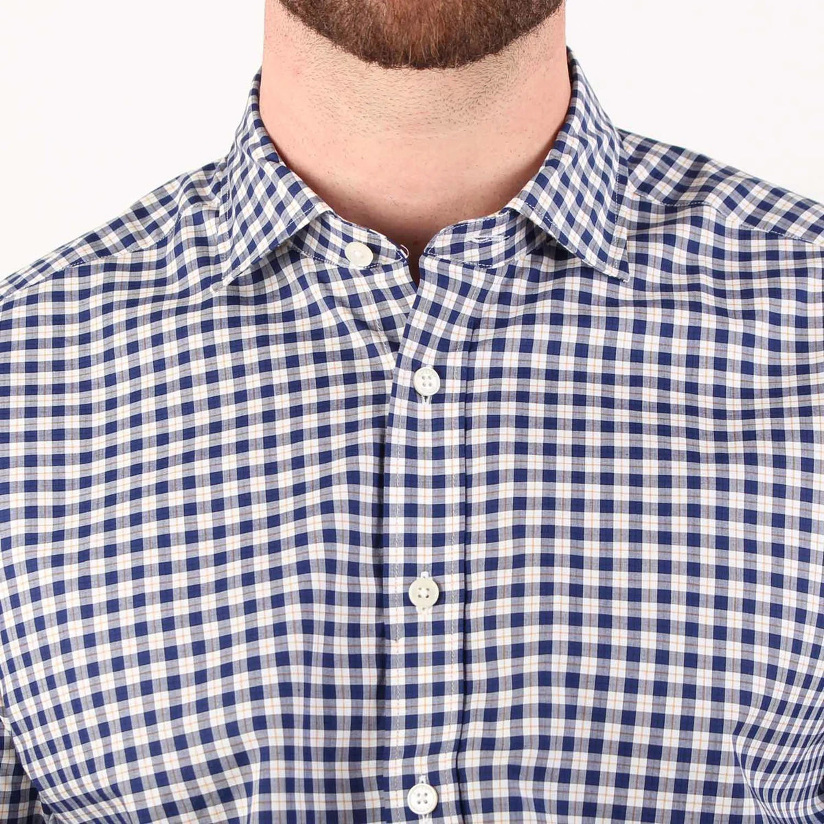 Two Colour Poplin Blue/Yellow Shirt