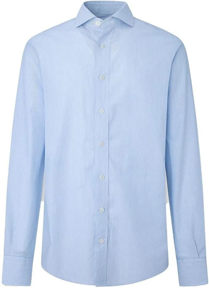 Two Colour Poplin Blue Shirt