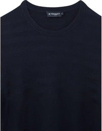 Hbone Texture Navy Blue Sweater