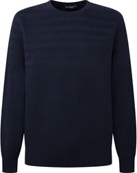 Hbone Texture Navy Blue Sweater