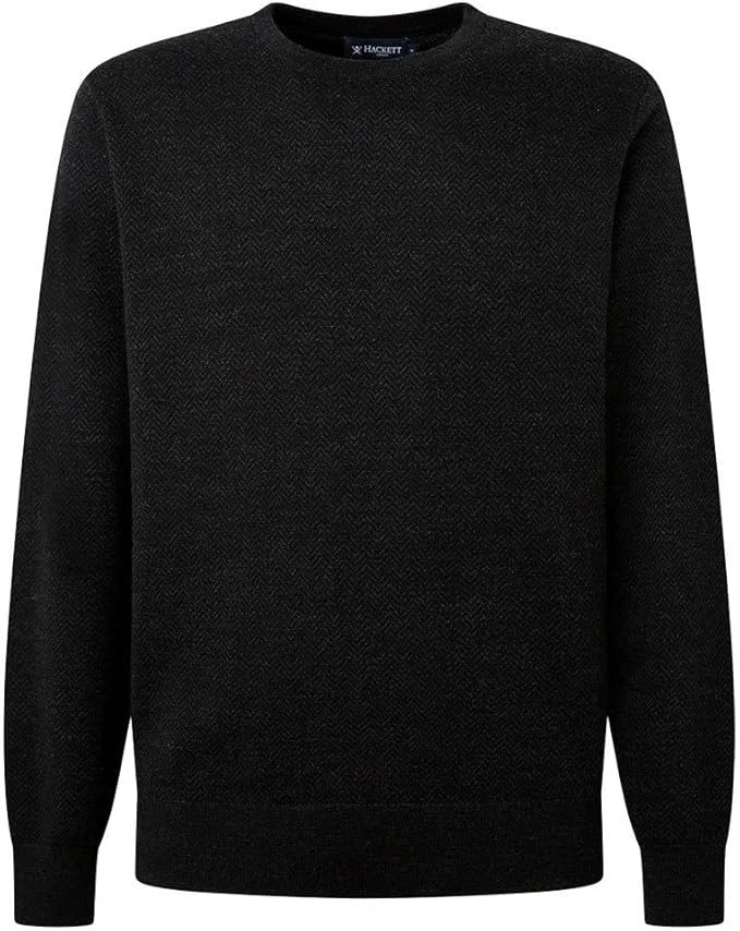 Herringbone Jacquard Black Sweater