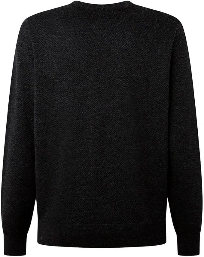 Herringbone Jacquard Black Sweater