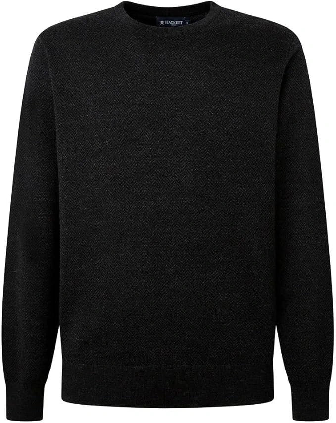 Herringbone Jacquard Black Sweater