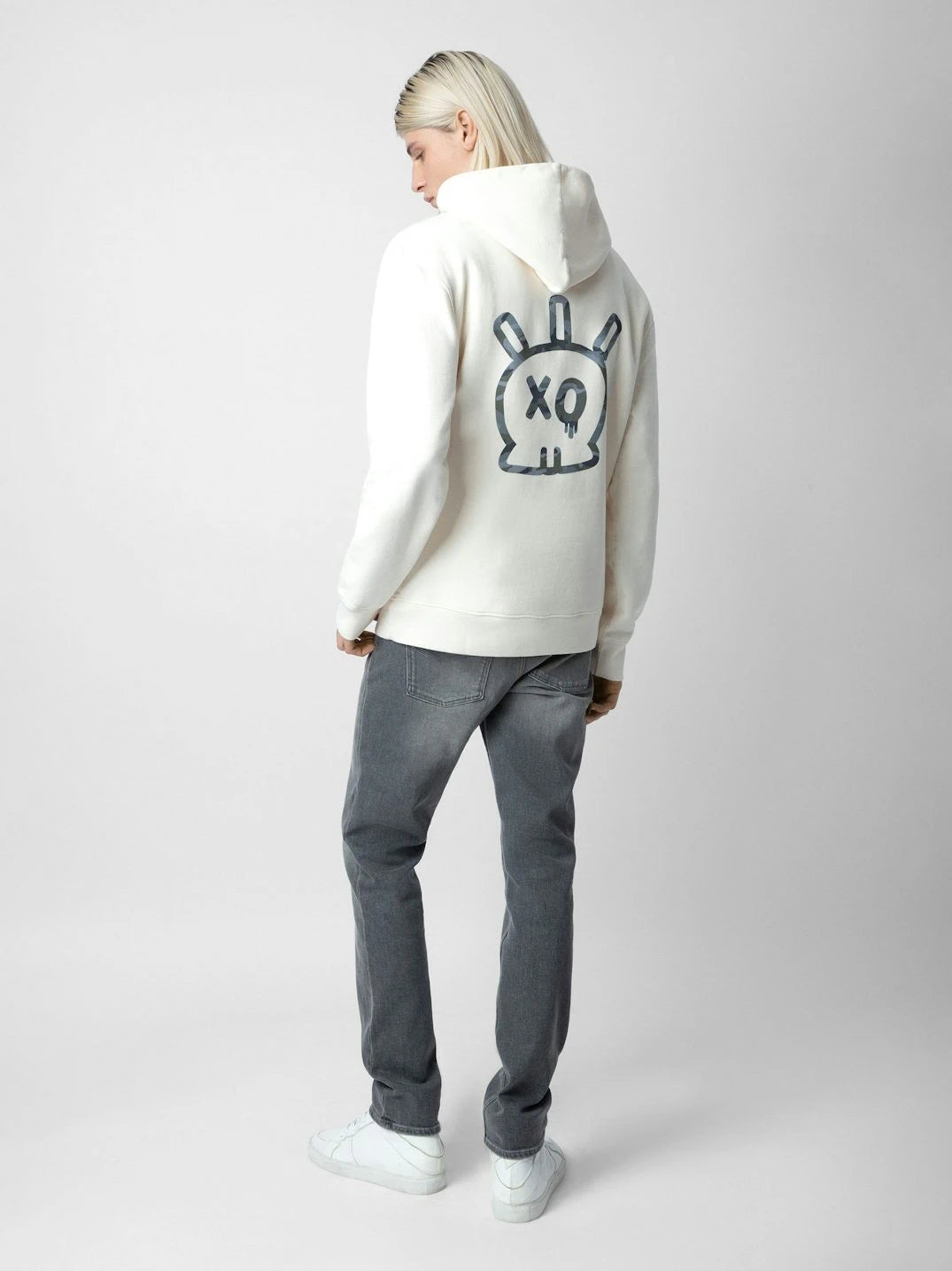 Sanchi Skull White Hoodie