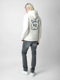 Sanchi Skull White Hoodie