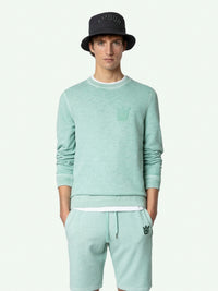 Stony Chevron Skull Green Sweatshirt