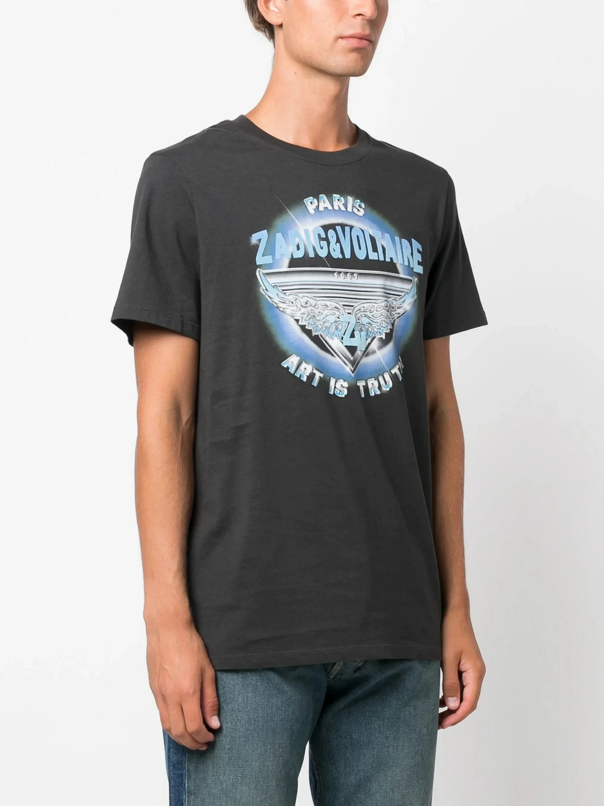 Tommy Logo-Print Grey T-Shirt