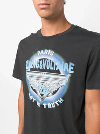 Tommy Logo-Print Grey T-Shirt