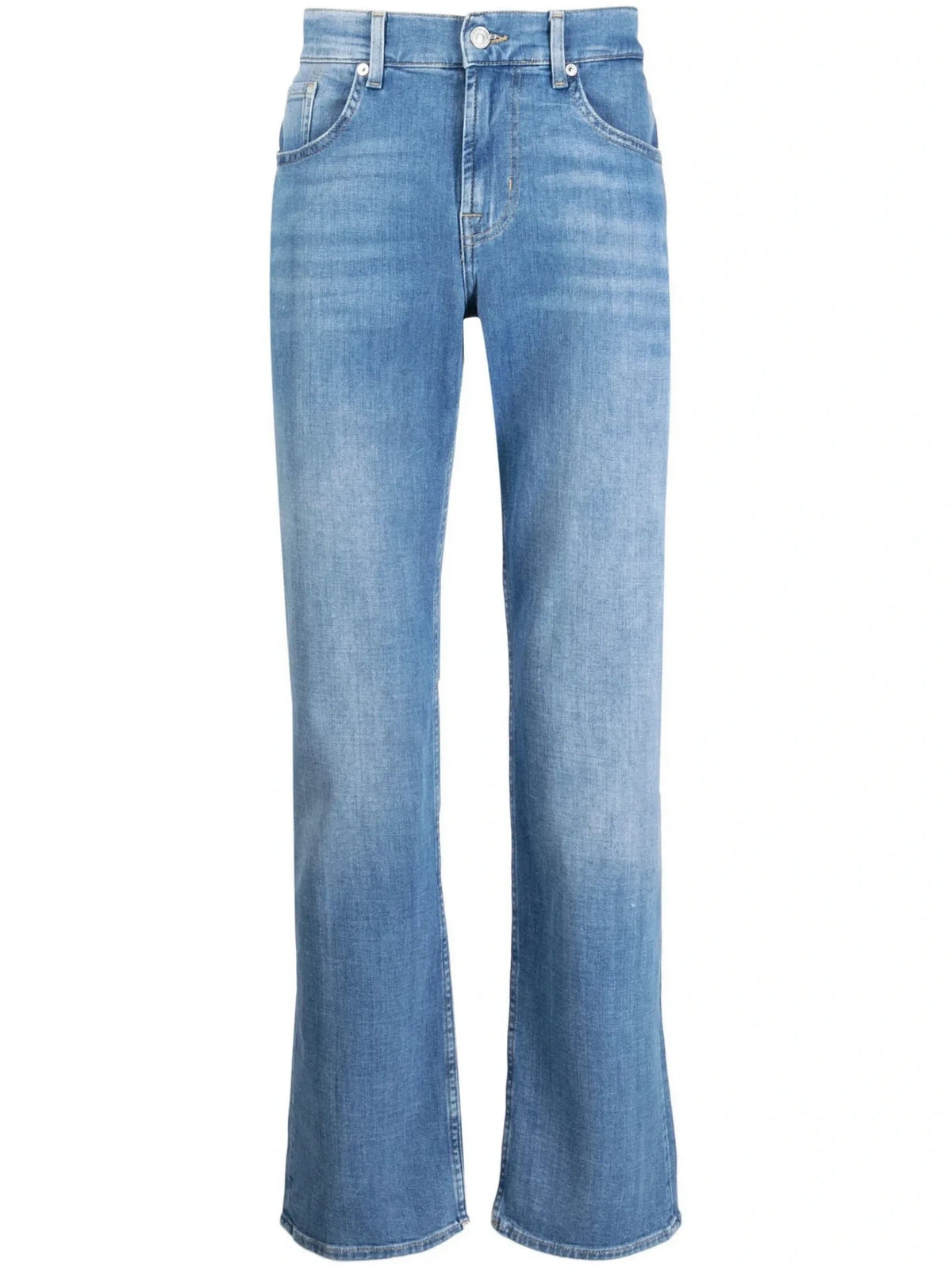 Stonewashed Mid-Rise Blue Jeans