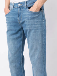 Stonewashed Mid-Rise Blue Jeans