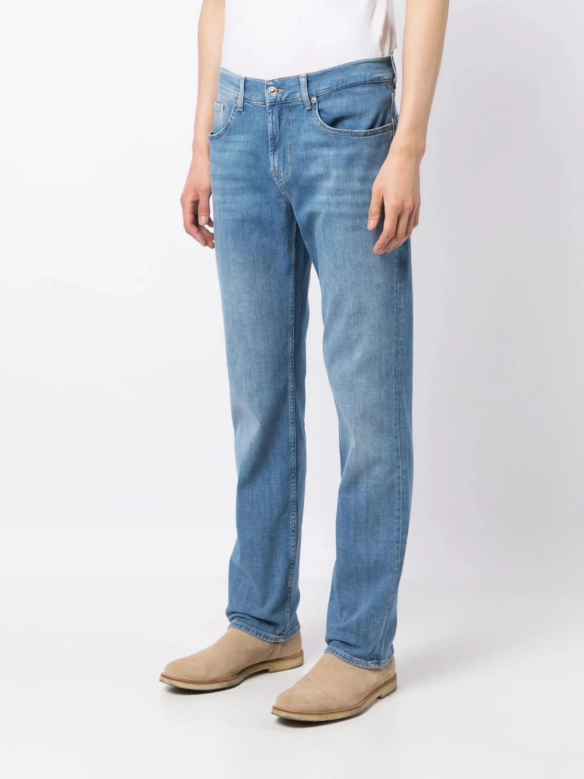 Stonewashed Mid-Rise Blue Jeans
