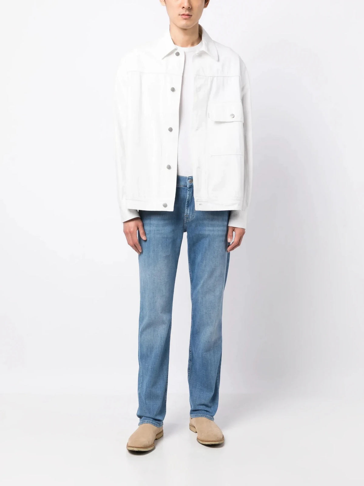 Stonewashed Mid-Rise Blue Jeans