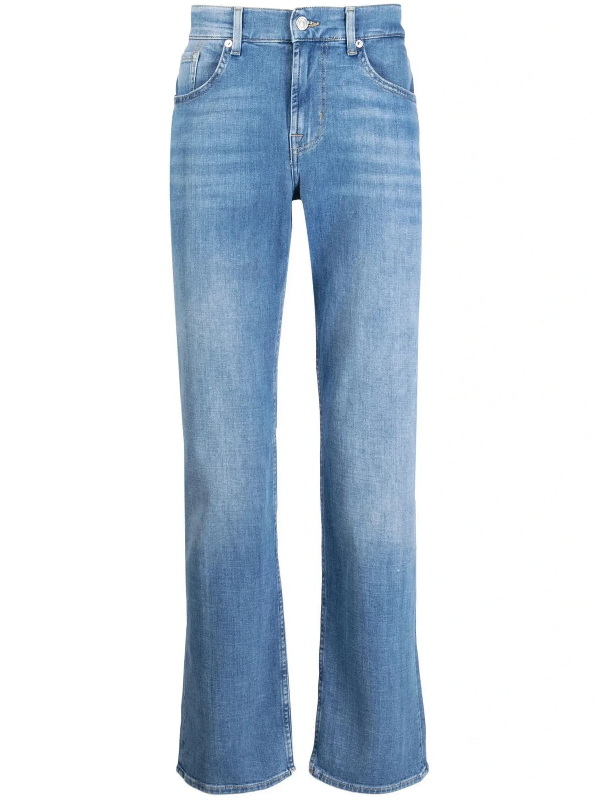 Stonewashed Mid-Rise Blue Jeans