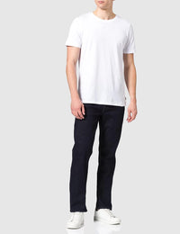 Slim-Cut Logo-Patch Navy Blue Jeans