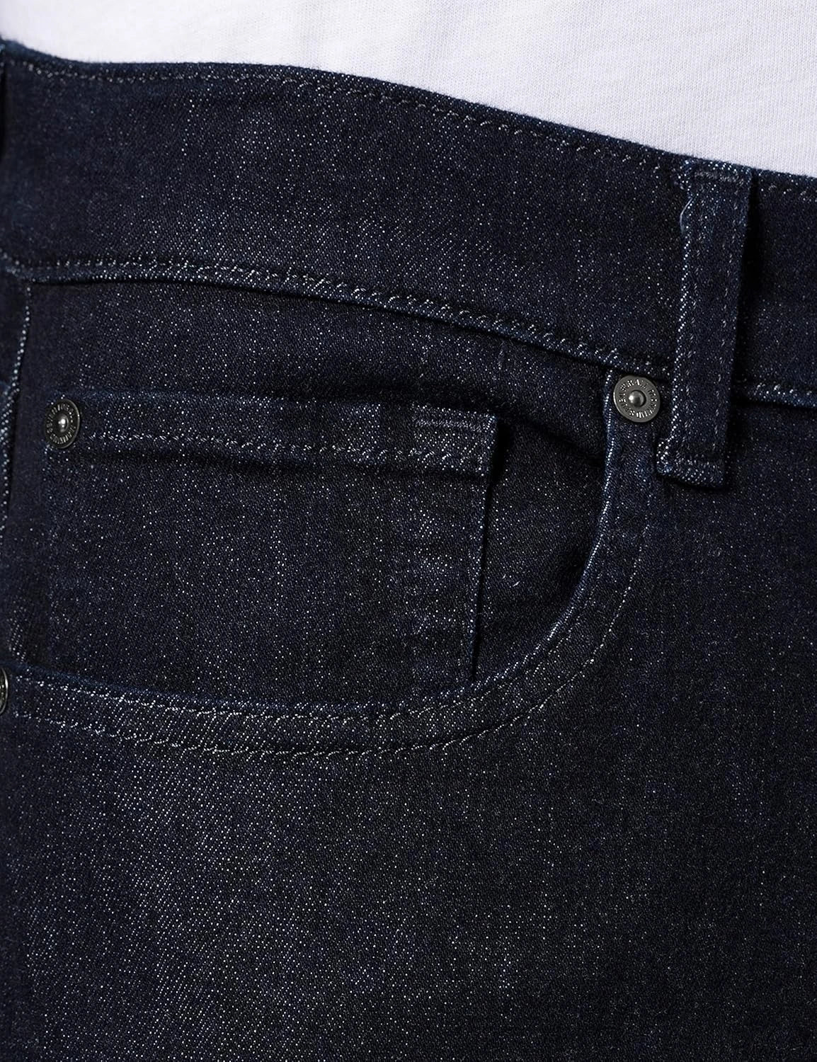 Slim-Cut Logo-Patch Navy Blue Jeans