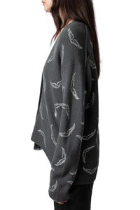 Mirka Wings Strass Grey Cardigan