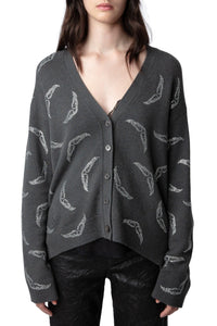 Mirka Wings Strass Grey Cardigan