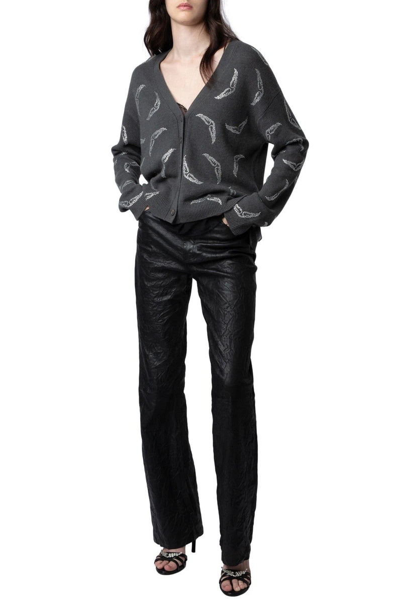 Mirka Wings Strass Grey Cardigan