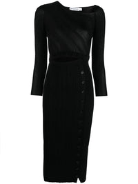 Cut-Out Black Knit Midi Dress