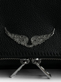 Rock Black Leather Clutch
