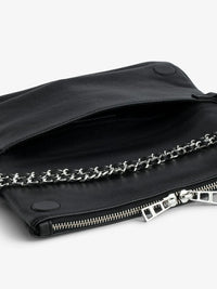 Rock Black Leather Clutch