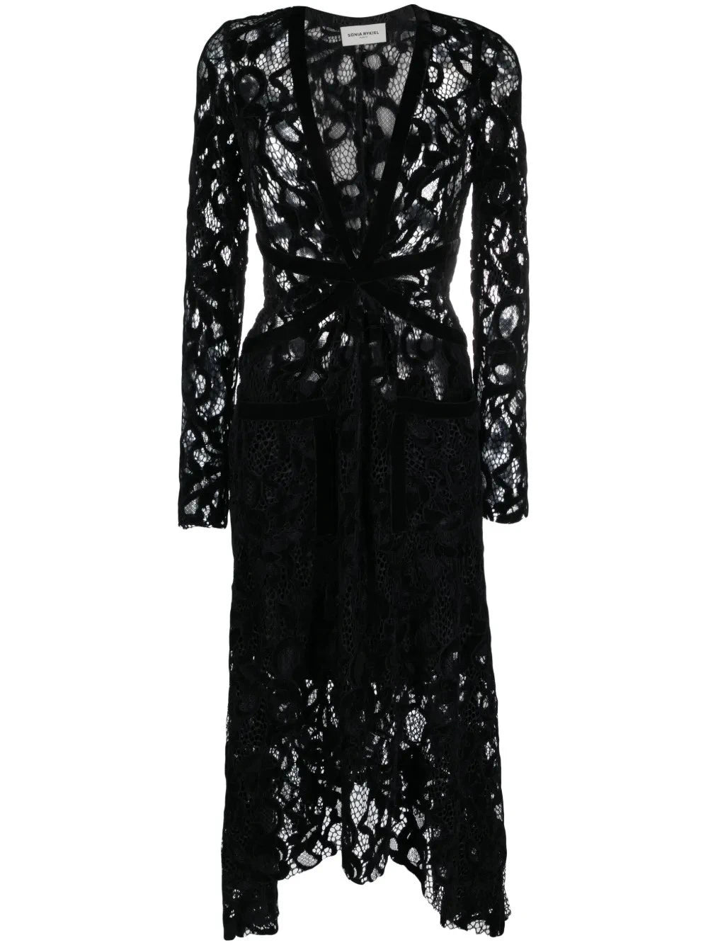 Asymmetric Lace Black Dress