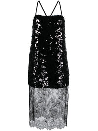 Sequinned Black Slip Dress