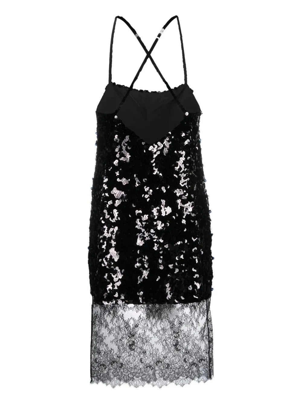 Sequinned Black Slip Dress