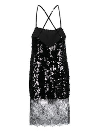 Sequinned Black Slip Dress