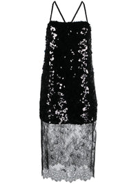 Sequinned Black Slip Dress