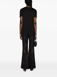 Logo Embellished Black T-Shirt