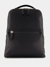 Refined Black Leather Backpack