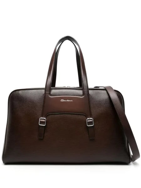 Embossed Brown Leather Bag