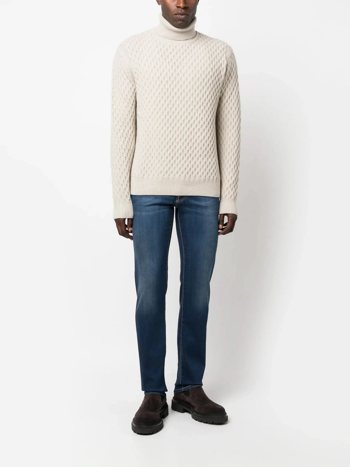 Mid-Rise Brown Denim Jeans