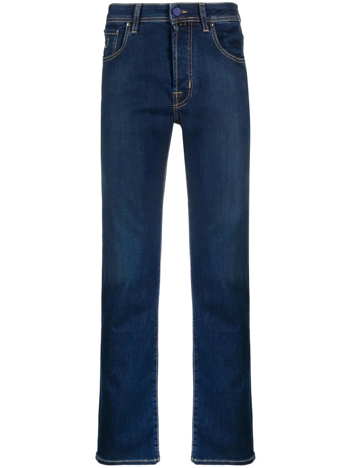 Mid-Rise Brown Denim Jeans
