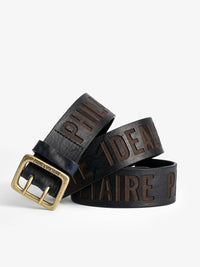 Buckley Stamped Navy Belt