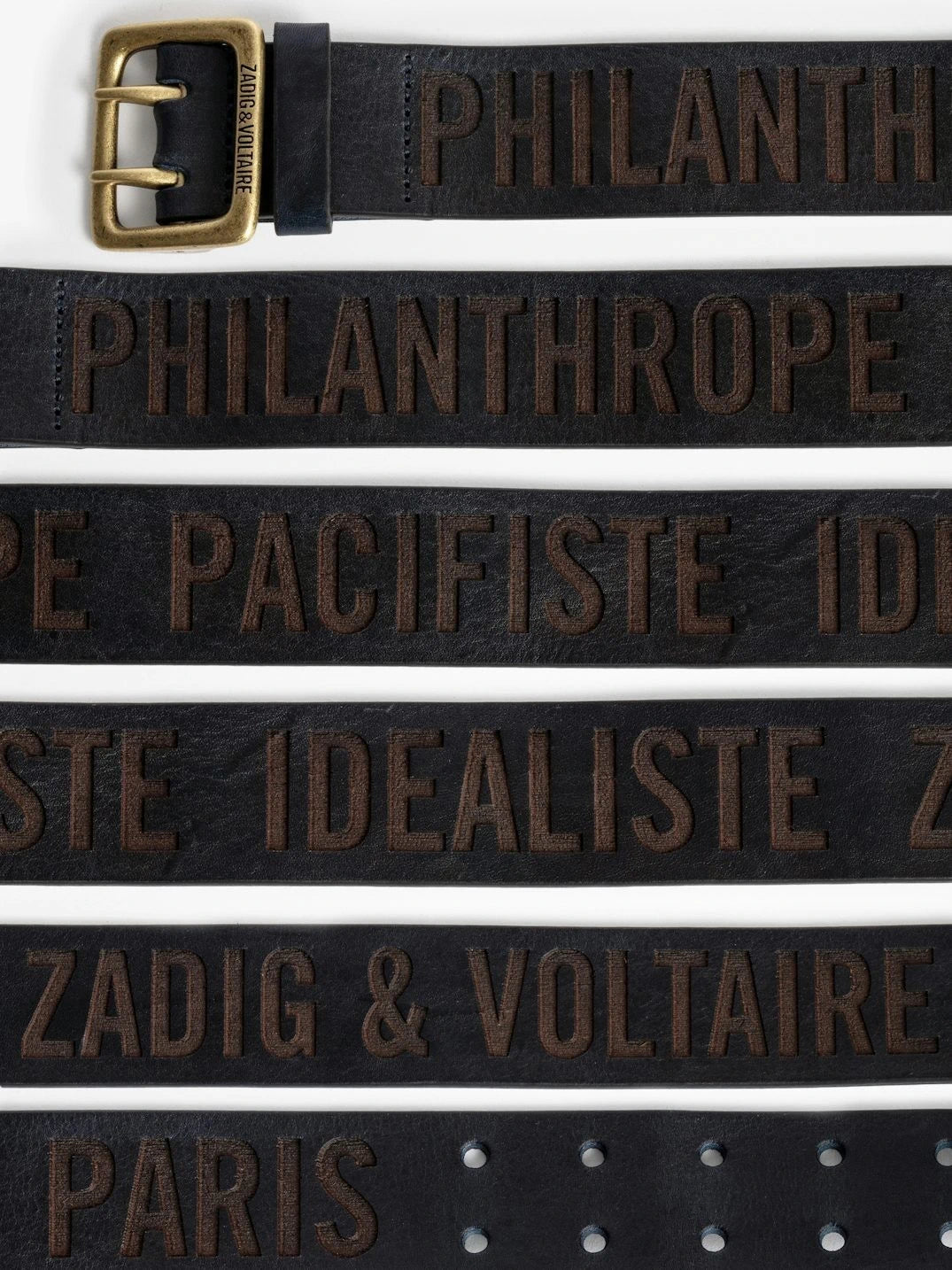 Buckley Stamped Navy Belt