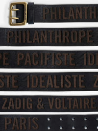 Buckley Stamped Navy Belt