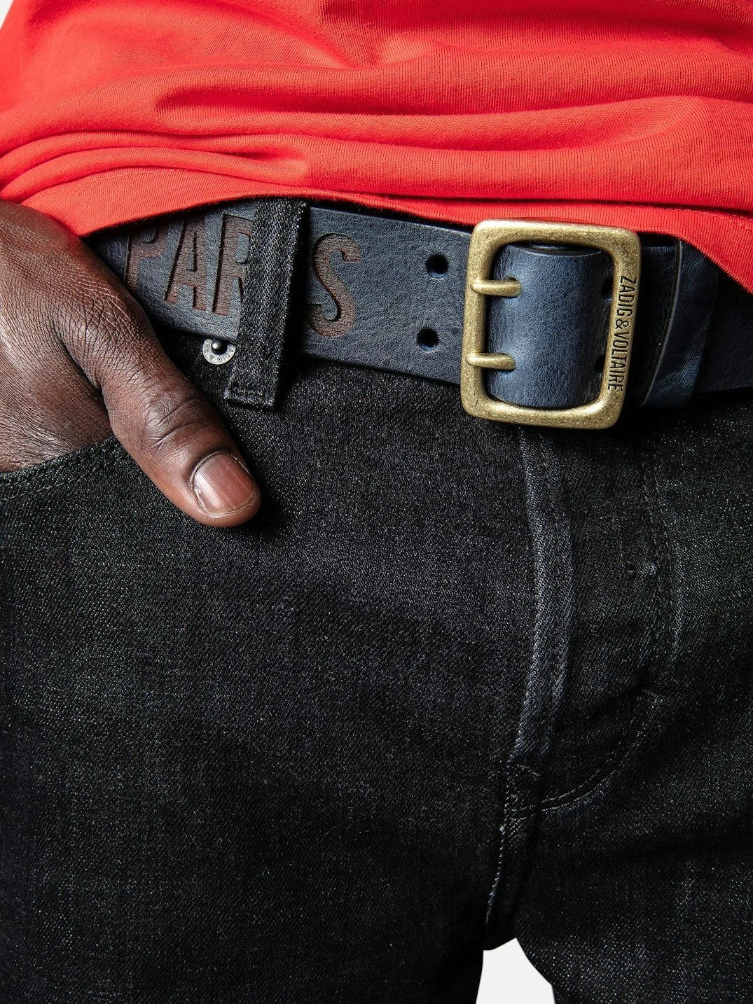 Buckley Stamped Navy Belt