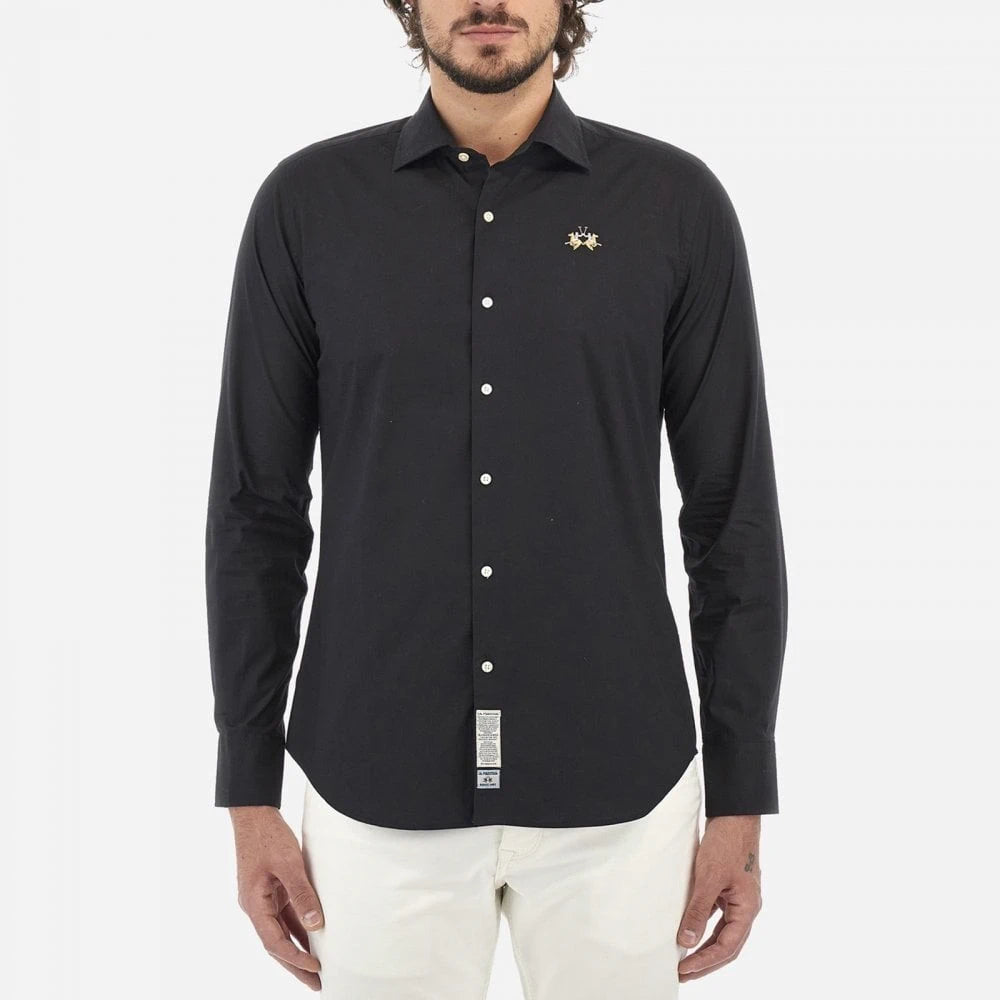 Slim Fit Black Poplin Shirt