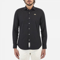 Slim Fit Black Poplin Shirt