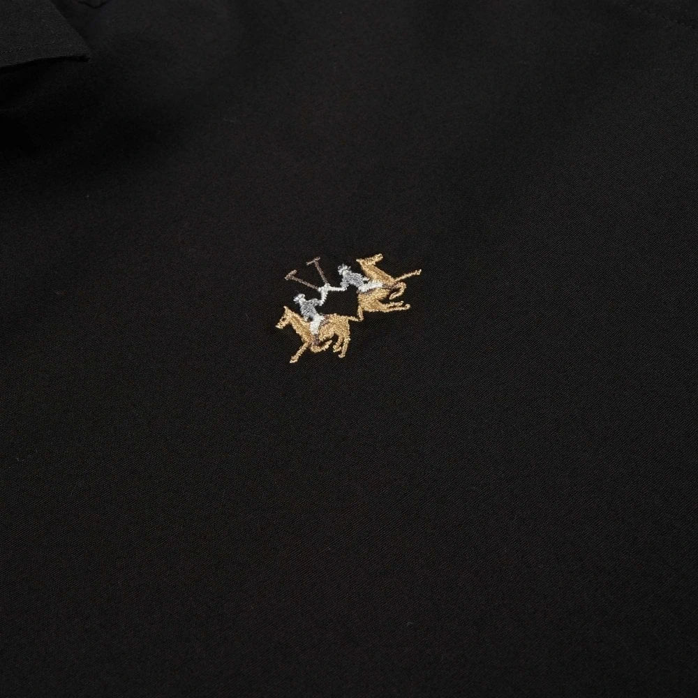 Slim Fit Black Poplin Shirt