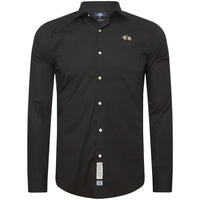 Slim Fit Black Poplin Shirt