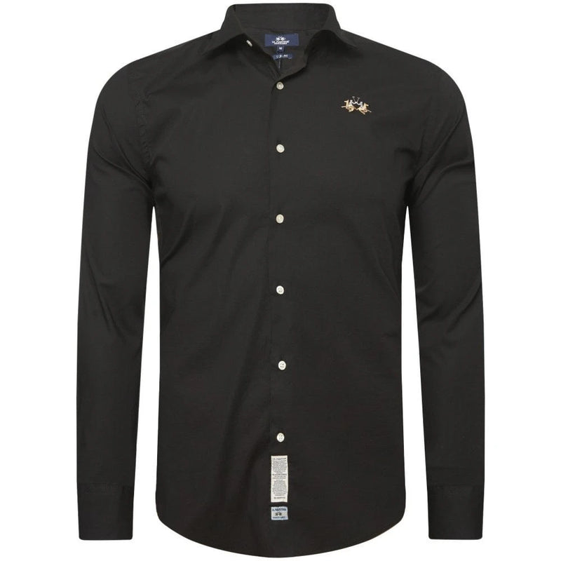 Slim Fit Black Poplin Shirt